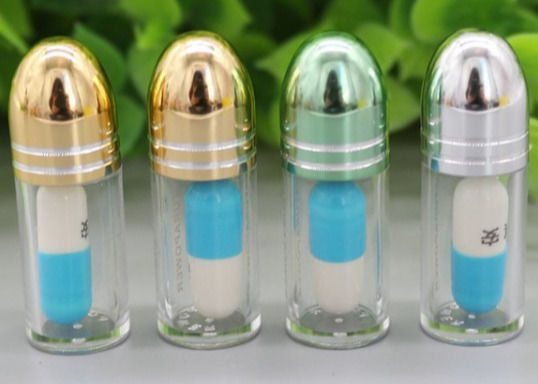 2ml ISO9001 Kapsul Kosong Kerang Emas Single Pill Container