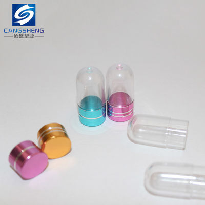 15mm PS Botol Pil Plastik Bening Wadah Satu Kapsul