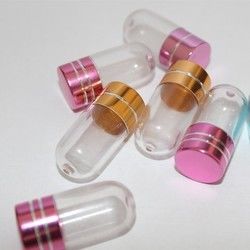 15mm PS Botol Pil Plastik Bening Wadah Satu Kapsul