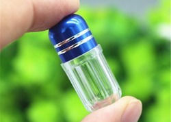 3g Mini Botol Kapsul Plastik Botol Plastik ISO9001 Dengan Tutup Logam