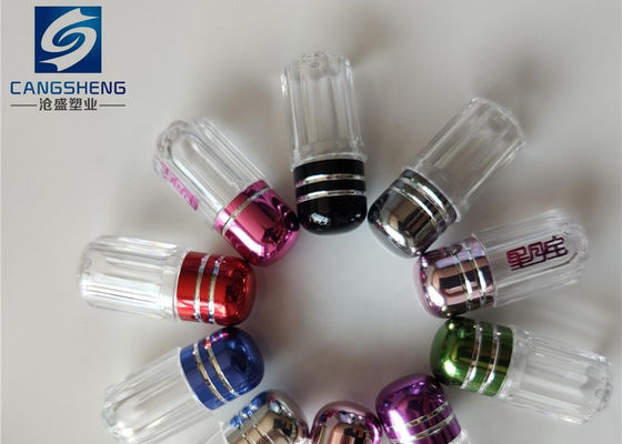 Botol Kapsul Kosong Silinder Merah Plastik 13mm