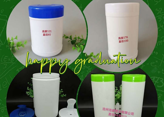 180mm HDPE Cleaning Wipes Botol Bucket Dengan Tutup Putih